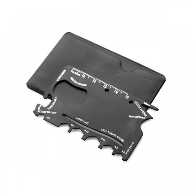 Multi-tool card with PU Leather Pouch Multi-tool card with PU Leather Pouch