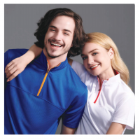 Plain Zip Collar Short Sleeve (Female)