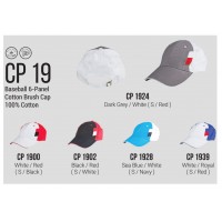 Baseball 6-Panel Cotton Brush Cap (Three Toned Square)