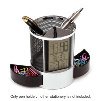Penholder with clock