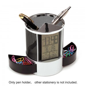 Penholder with clock