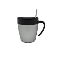 Cofino Silver Mug 350ml with Stirrer Spoon